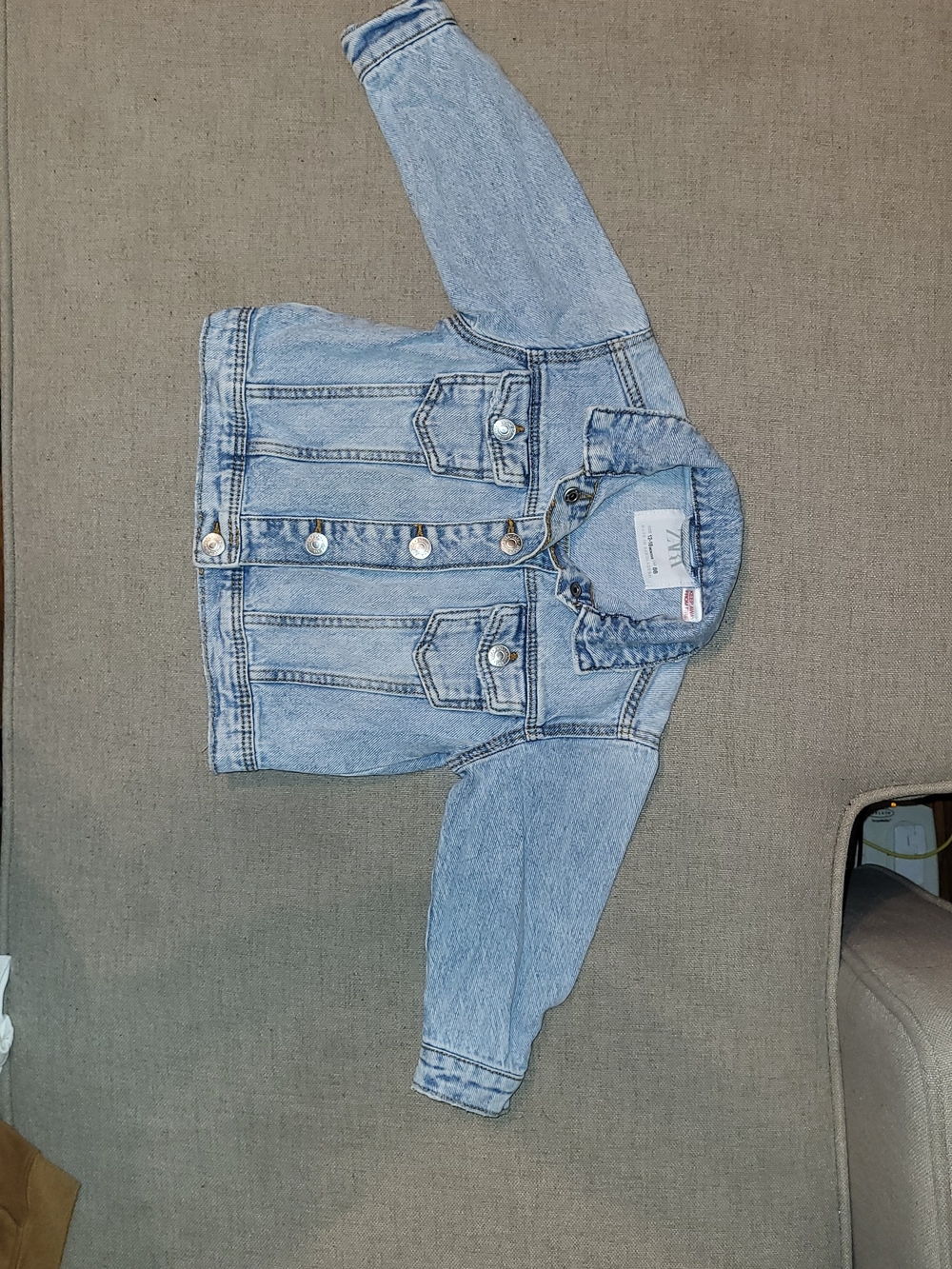 Zara Light Wash Kids Denim Jacket - Classic Jean Jacket, 100% Cotton